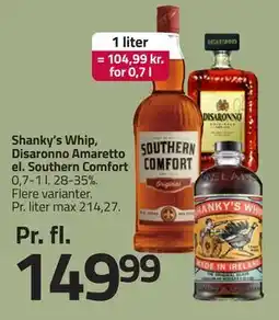 Fleggaard Shanky’s Whip, Disaronno Amaretto el. Southern Comfort tilbud