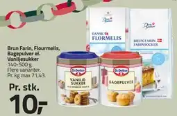 Fleggaard Brun Farin, Flourmelis, Bagepulver el. Vaniljesukker tilbud