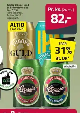 Fleggaard Tuborg Classic, Guld el. Brewmaster IPA tilbud
