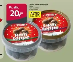 Fleggaard Carletti Rom el. Likørtoppe tilbud
