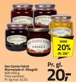 Fleggaard Den Gamle Fabrik Marmelade el. Ribsgelé tilbud