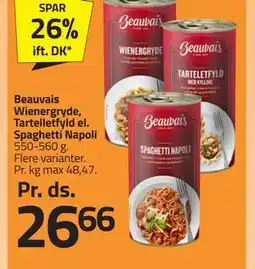 Fleggaard Beauvais Wienergryde, Tartelletfyld el. Spaghetti Napoli tilbud