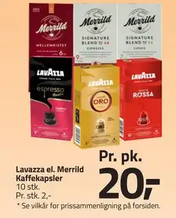 Fleggaard Lavazza el. Merrild Kaffekapsler tilbud