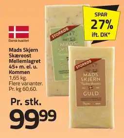 Fleggaard Mads Skjern Skæreost Mellemlagret 45+ m. el. u. Kommen tilbud