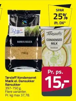 Fleggaard Tørsleff Kondenseret Mælk el. Dansukker Rørsukker tilbud