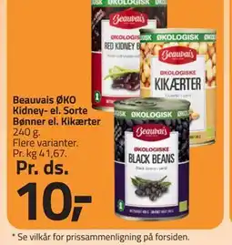 Fleggaard Beauvais ØKO Kidney- el. Sorte Bønner el. Kikærter tilbud