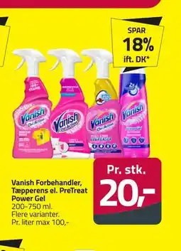 Fleggaard Vanish Forbehandler, Tæpperens el. PreTreat Power Gel tilbud