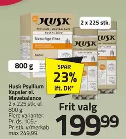 Fleggaard Husk Psyllium Kapsler el. Mavebalance tilbud