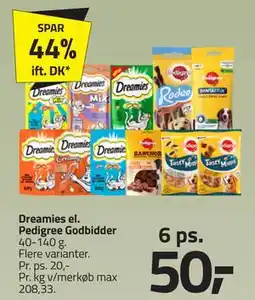 Fleggaard Dreamies el. Pedigree Godbidder tilbud