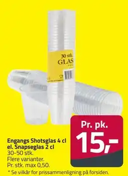 Fleggaard Engangs Shotsglas 4 cl el. Snapseglas 2 cl tilbud