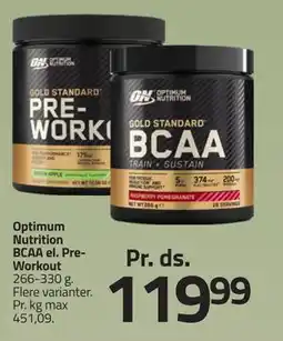 Fleggaard Optimum Nutrition BCAA el. PreWorkout tilbud