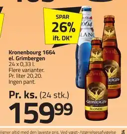 Fleggaard Kronenbourg 1664 el. Grimbergen tilbud