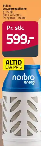 Fleggaard Stål el. Letvægtsgasflaske tilbud