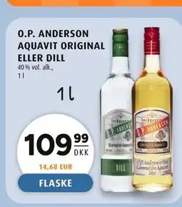 Scandinavian Park O.P. ANDERSON AQUAVIT ORIGINAL ELLER DILL tilbud