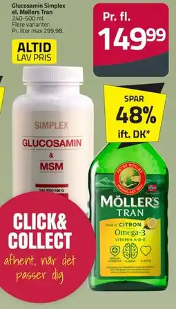 Fleggaard Glucosamin Simplex el. Møllers Tran tilbud