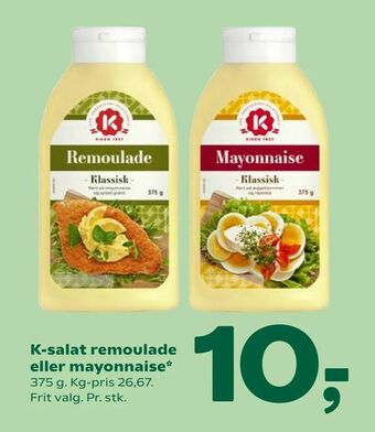 Coop 365 K-salat remoulade eller mayonnaise tilbud