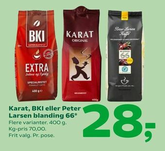 Coop 365 Karat, BKI eller Peter Larsen blanding 66 tilbud