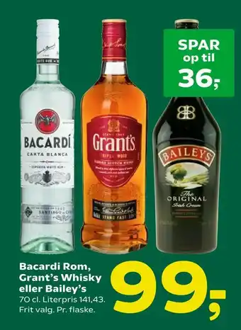 Coop 365 Bacardi Rom, Grant's Whisky eller Bailey's tilbud
