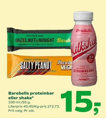 Coop 365 Barebells proteinbar eller shake tilbud
