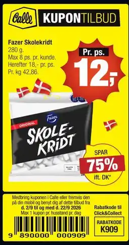 Calle Fazer Skolekridt tilbud