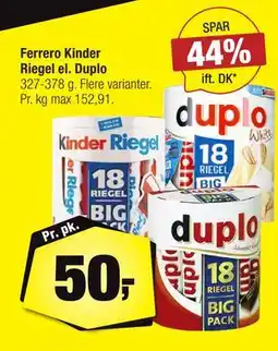 Calle Ferrero Kinder Riegel el. Duplo tilbud