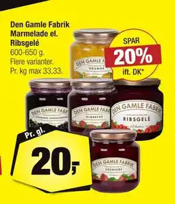 Calle Den Gamle Fabrik Marmelade el. Ribsgelé tilbud