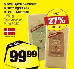 Calle Mads Skjern Skæreost Mellemlagret 45+ m. el. u. Kommen tilbud