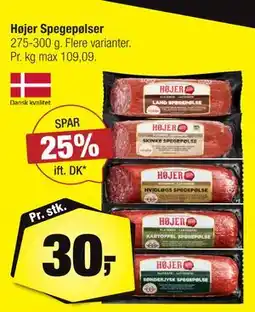 Calle Højer Spegepølser tilbud