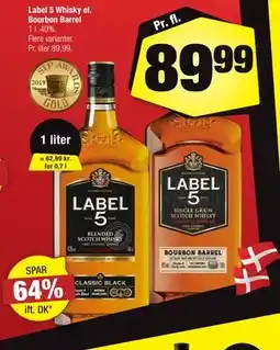 Calle Label 5 Whisky el. Bourbon Barrel tilbud