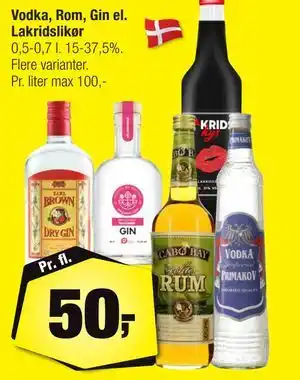 Vodka, Rom, Gin el. Lakridslikør