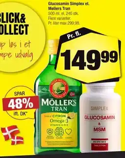 Calle Glucosamin Simplex el. Møllers Tran tilbud