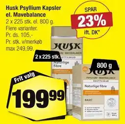 Calle Husk Psyllium Kapsler el. Mavebalance tilbud