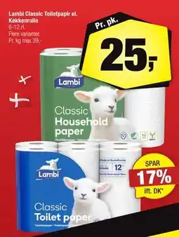 Calle Lambi Classic Toiletpapir el. Køkkenrulle tilbud
