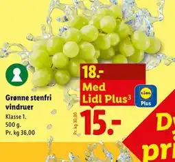 Lidl Grønne stenfri vindruer tilbud