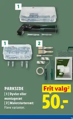 Lidl PARKSIDE [ 1 ] Dyvler eller montagesæt [ 2 ] Malerstartersæt tilbud
