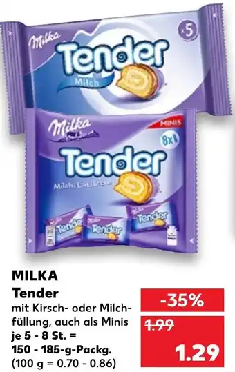 Kaufland Milka Tender 150-185g tilbud