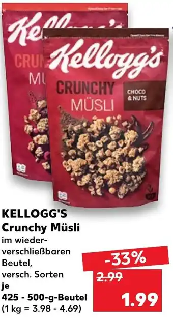 Kaufland Kellogg's Crunchy Müsli 425-500g tilbud