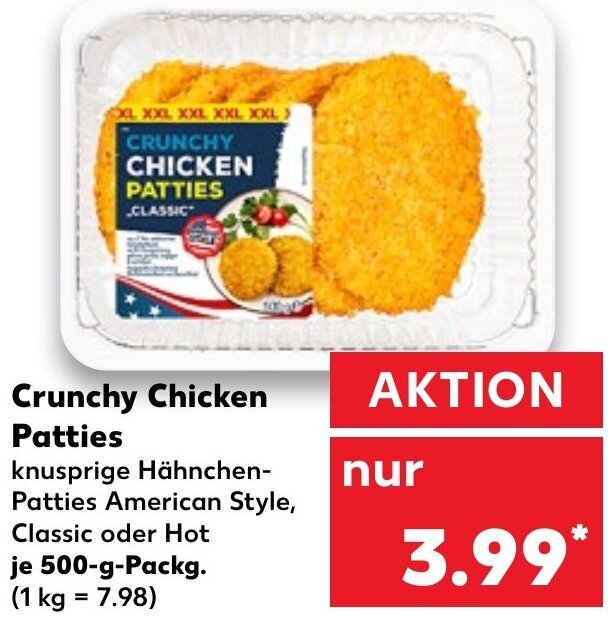 Crunchy Chicken Patties 500g tilbud hos Kaufland