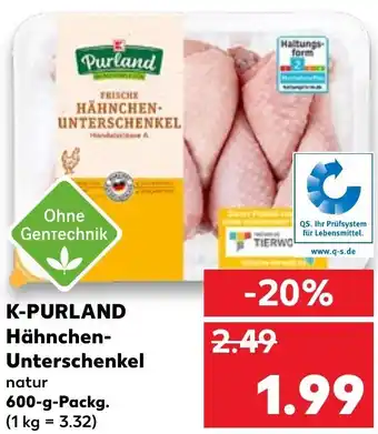 Kaufland K-Purland Hähnchen-Unterschenkel 600g tilbud