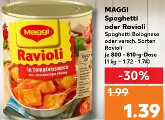Kaufland DE Maggi Spaghetti Oder Ravioli 800-810g tilbud