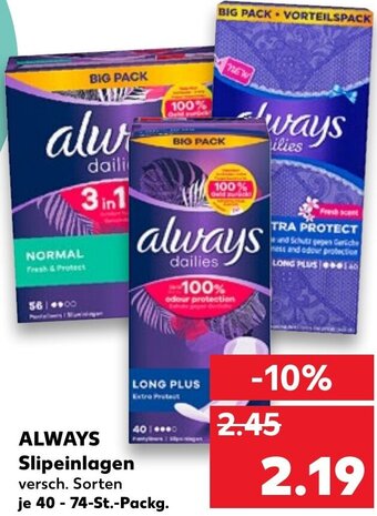 Kaufland DE Always Slipeinlagen tilbud