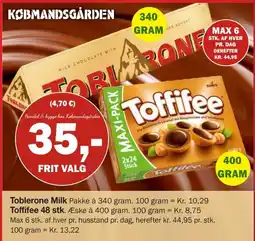 Købmandsgården Toblerone Milk tilbud