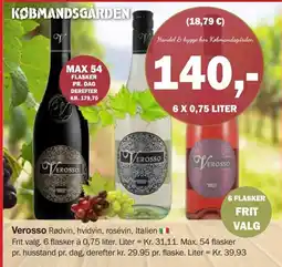 Købmandsgården Verosso rødvin, hvidvin, rosévin tilbud