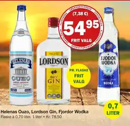 Købmandsgården Helenas Ouzo, Lordson Gin, Fjodor Wodka tilbud