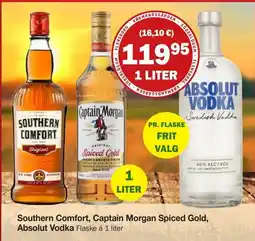 Købmandsgården Southern Comfort, Captain Morgan Spiced Gold, Absolut Vodka tilbud