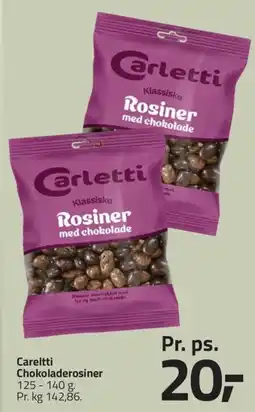 Fleggaard Carletti Chokoladerosiner tilbud