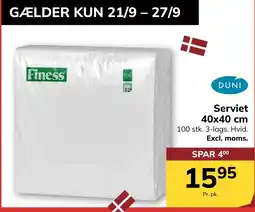 Dagrofa S-Engros Duni Serviet tilbud