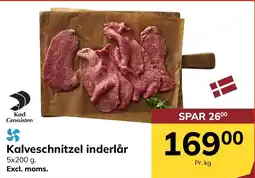 Dagrofa S-Engros Kød Grossisten Kalveschnitzel inderlår tilbud