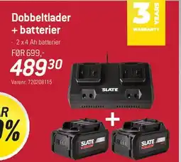 Thansen Dobbeltlader + batterier tilbud