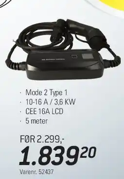 Thansen INFERNO Power ladeboks (Mode 2 / Type 1/2) tilbud